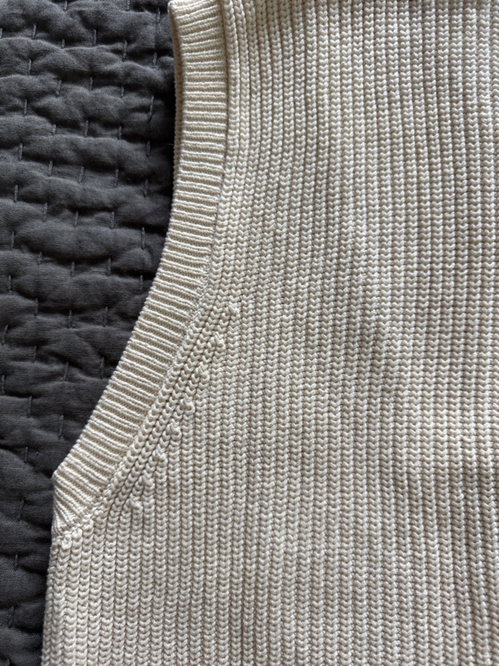Reformation Cream Ribbed Zip Sleeveless Sweater - Picture 8 of 8